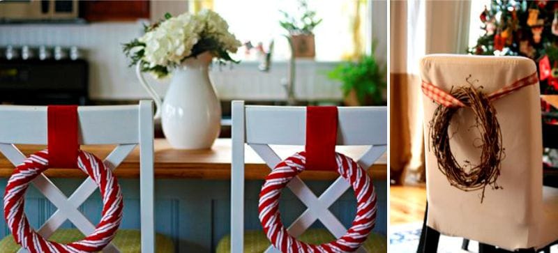 Wreaths Tahun Baru di kerusi